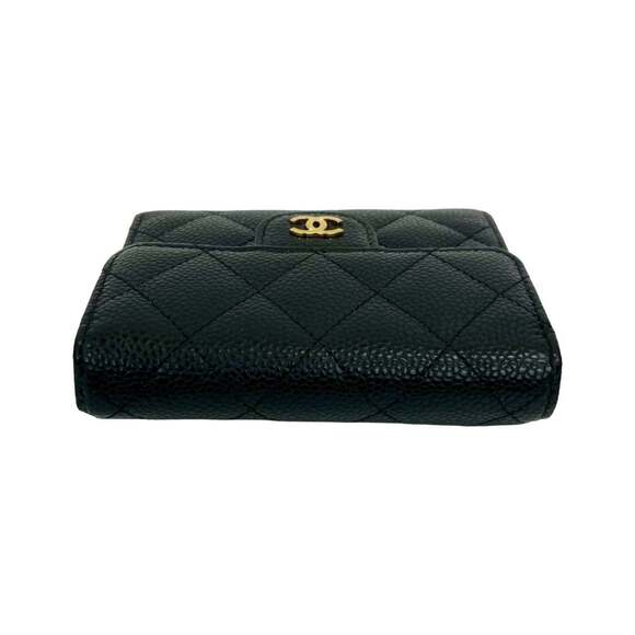 CHANEL Authentic Black Caviar Leather Logo Wallet - Picture 3 of 10